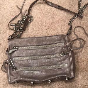 Rebecca Minkoff Grey 5 zip crossbody bag